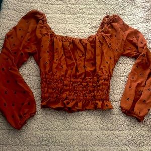 Fitted Crop Long Sleeve Top